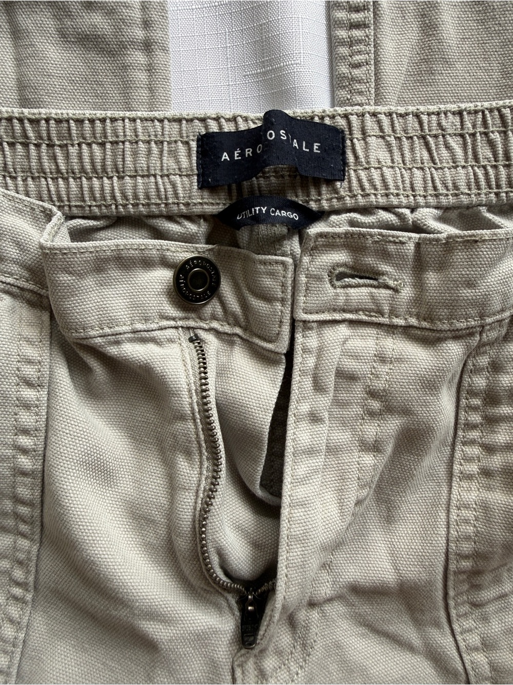 Aéropostale Utility Cargo Pants Tan Beige 100% Cotton Y2K 2000s Size Small - Picture 4 of 8
